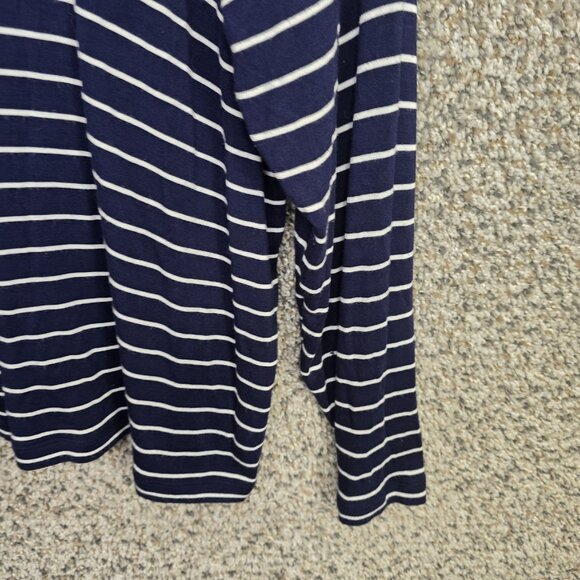 CAbi Top Womens Small Navy Blue Ahoy‎ Jersey Knit Stripe Tee Style 5556 Casual - Picture 2 of 7